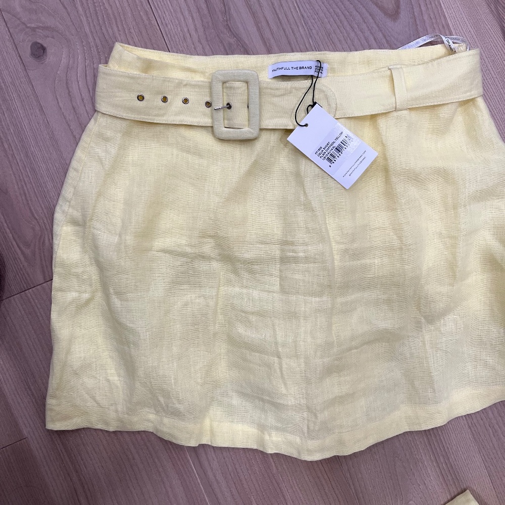 Faithful the brand yellow linen Skort